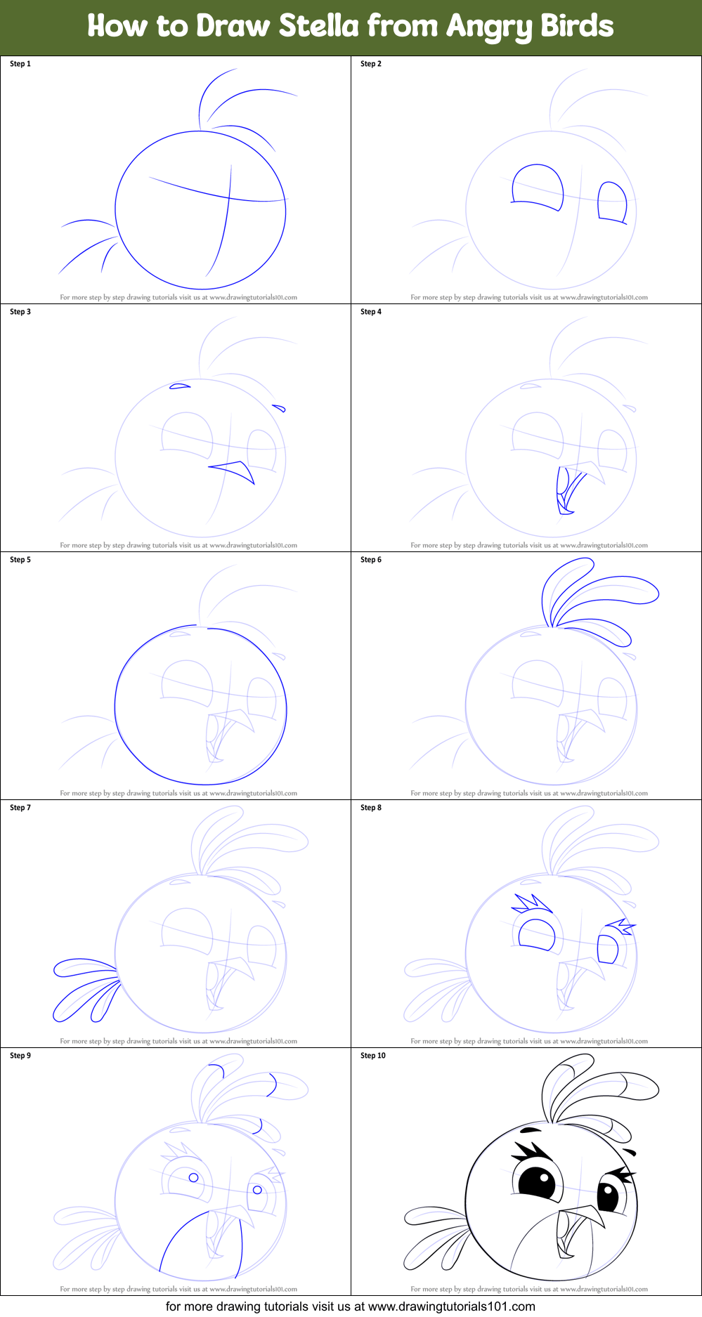 I drew a picture of depression. How to Draw Stella from Angry Birds printable step by step