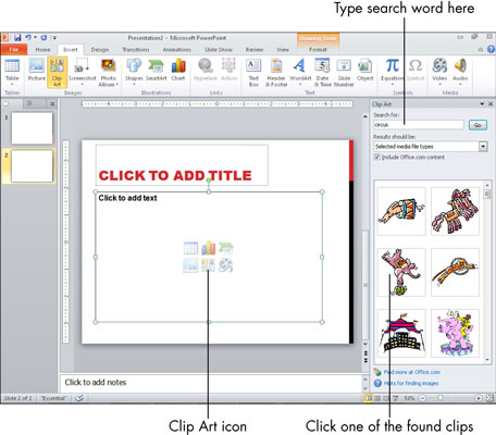 For Seniors How To Insert Clip Art In A Powerpoint Slide Dummies