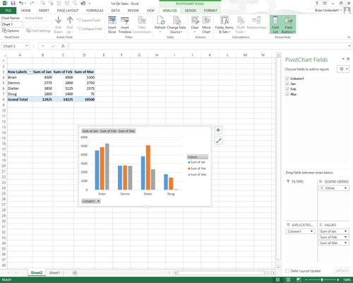 how to move pivot charts to separate sheets in excel 2013 dummies