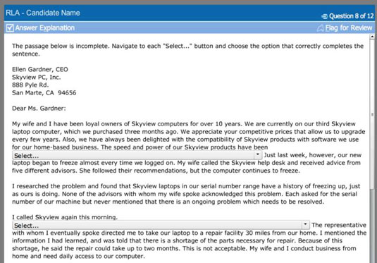 As a tool to better assist you in the writing portion of the ged test. Ged Test Prep Reasoning Through Language Arts Drop Down Menu Questions Dummies