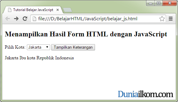 Jika anda tidak dapat mengedit file html dengan textedit, ada pengaturan yang. Cara Menampilkan Hasil Form Html Dengan Javascript Duniailkom