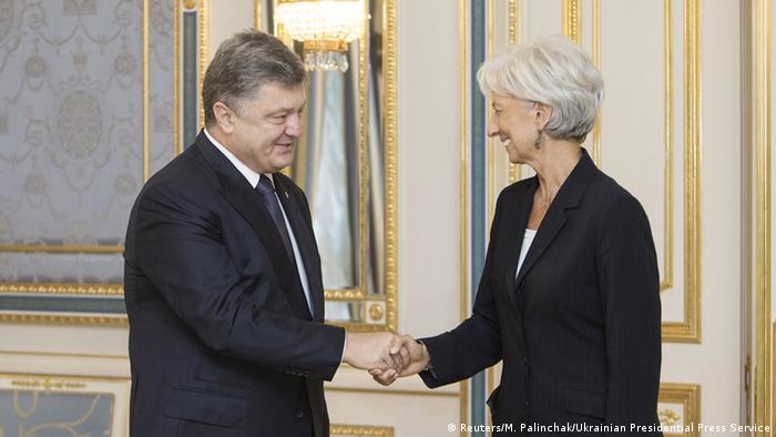 Президент Петро Порошенко і голова МВФ Крістін Лаґард (архівне фото)