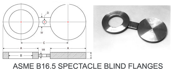 As the disc is rotated, the flow is interrupted. ASME B16.5 Spectacle Blind Flanges DNV approved