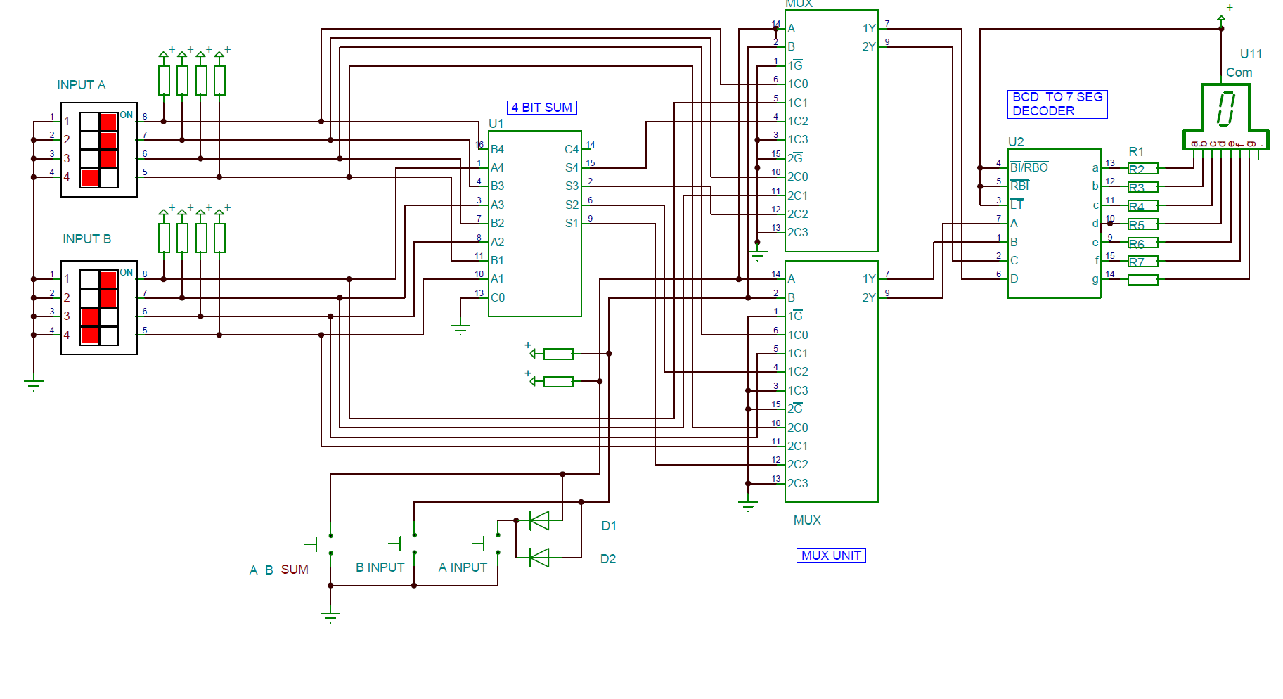 4 Bit Binary Calculator Circuit Diagram - Circuit Diagram