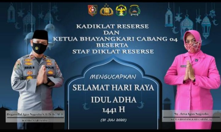 Yoyo besar dilingkari stanlis yoyo bisa diputar 360 derajat logo diresin coating timbul mengkilat. Foto Ucapan Selamat Hari Raya Idul Adha 1441 H Kadiklat Reserse Polri Ketua Bhayangkari Cabang 04 Berita Editor News