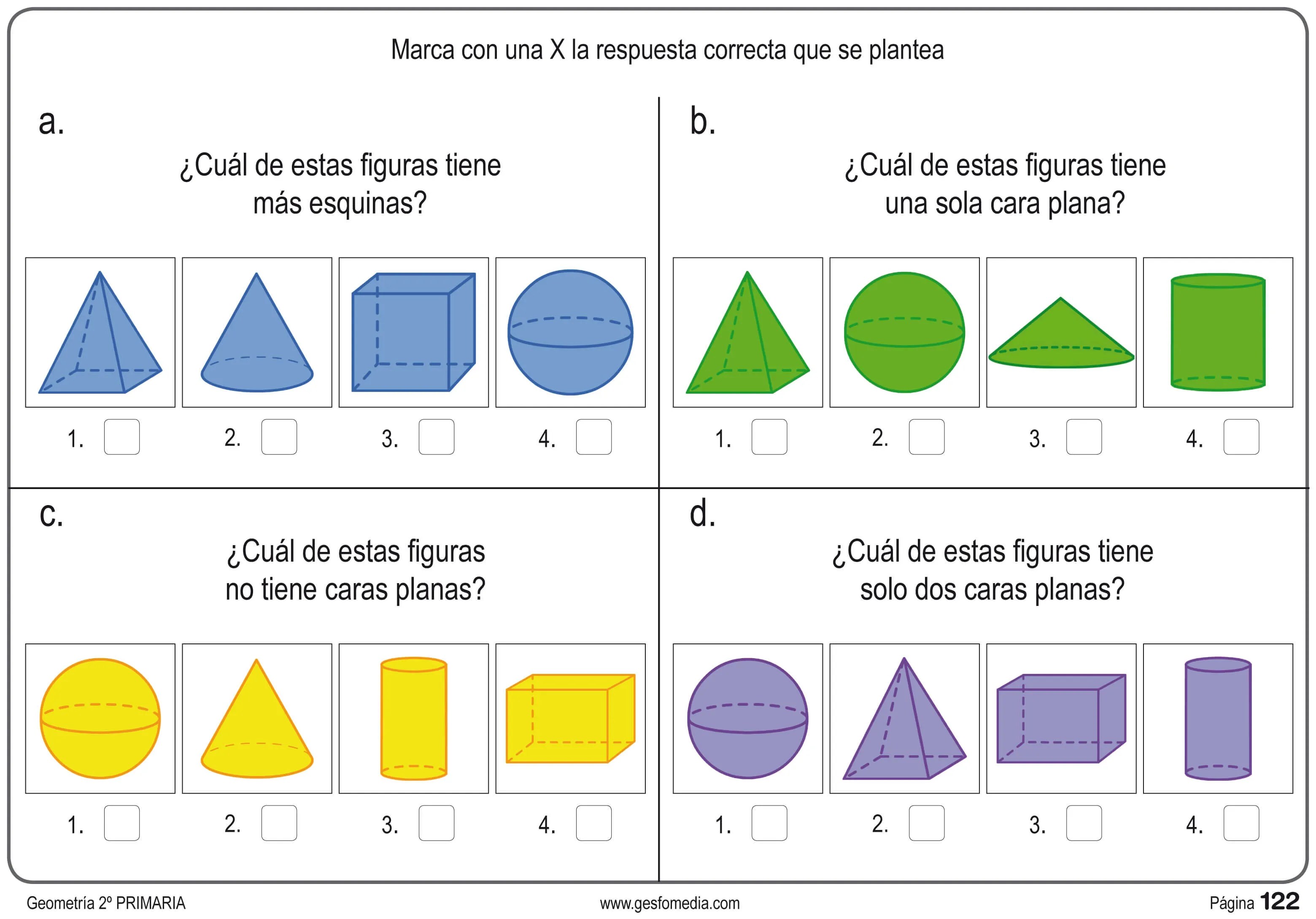 Fichas de geometría de Segundo de Primaria