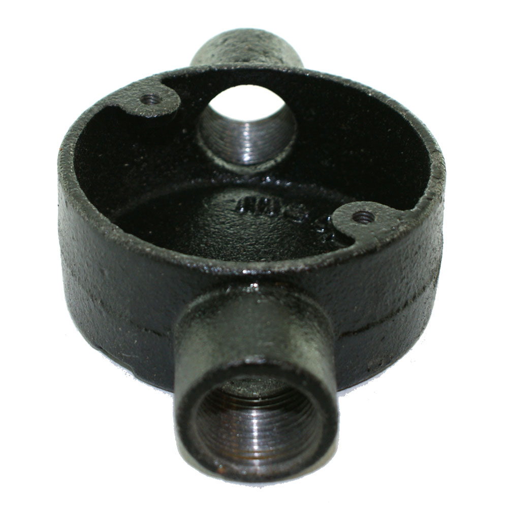 Through Metal Conduit Box 20mm Black Enamel METPRO MB2B