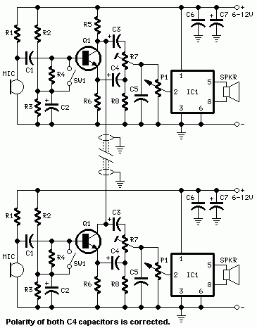 Simple Wireless Intercom Circuit Diagram - Circuit Diagram