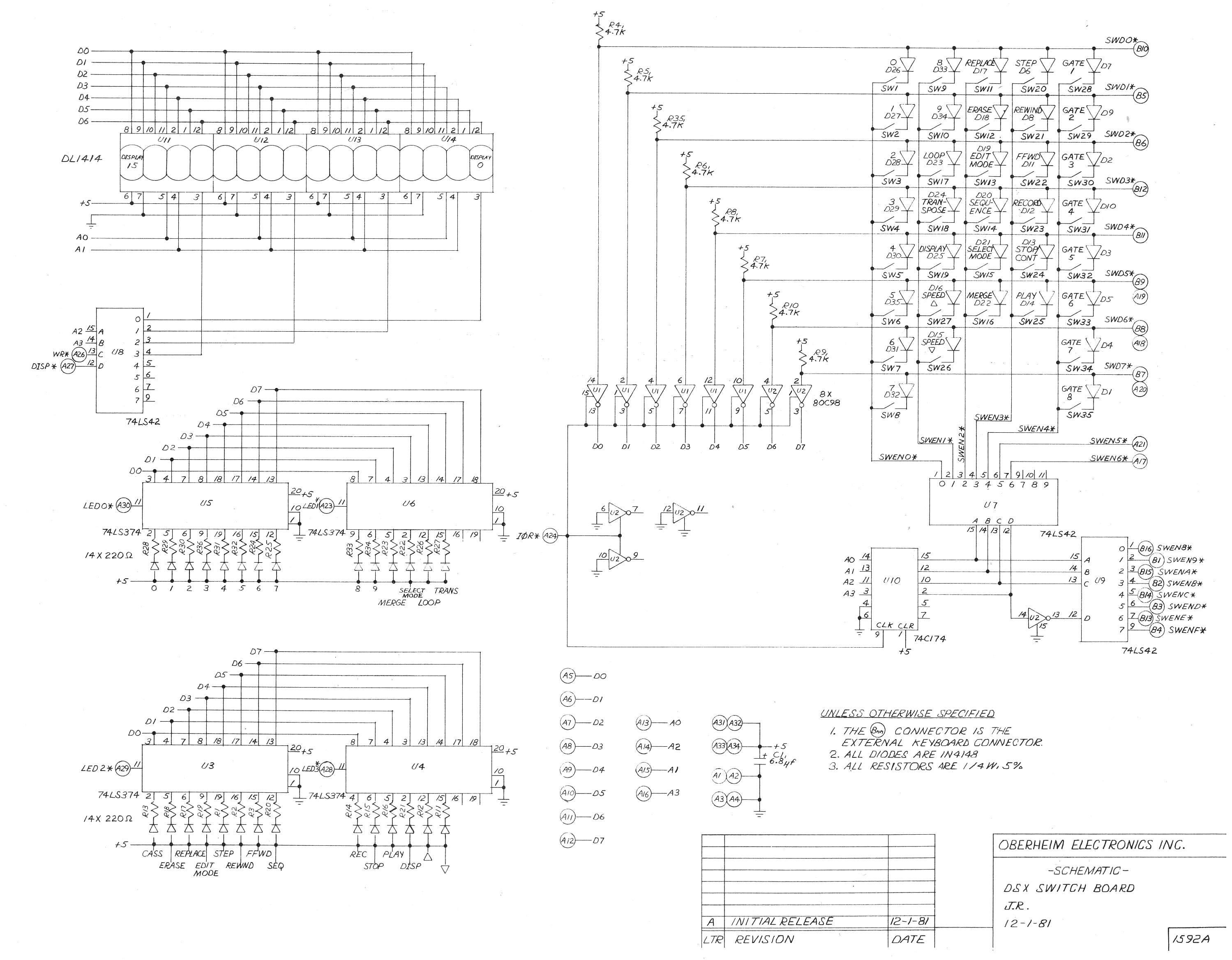 Ds1/ds3/fe cable wiring to the dsx panel or punch down block as well sonet fiber routing to the lgx panel from the faceplates of installed packs. Miscellaneous Oberheim Files