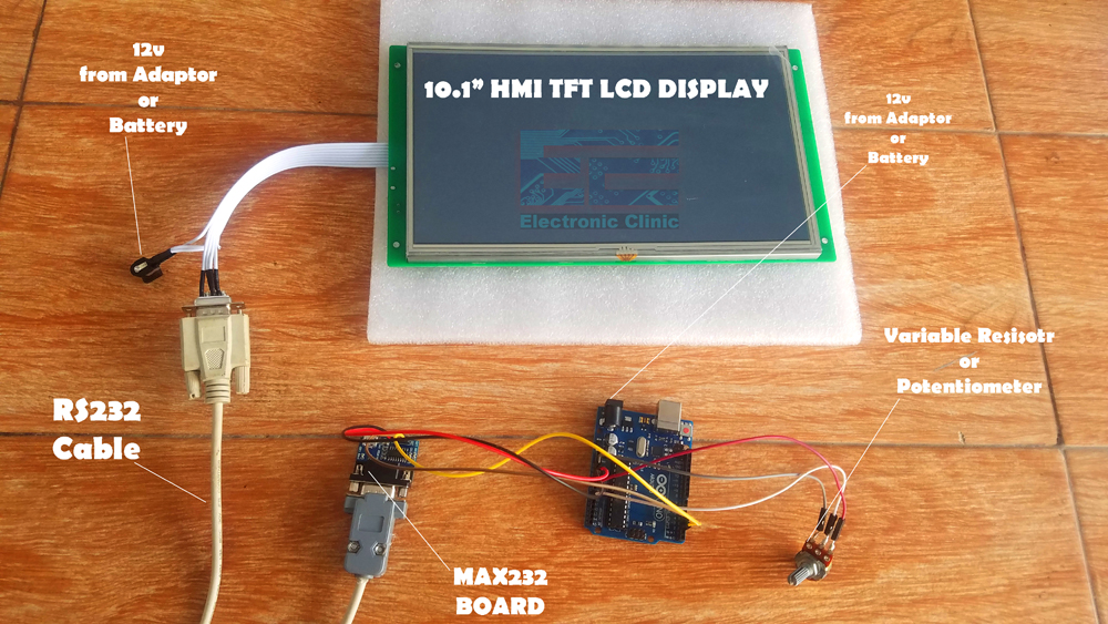 Arduino HMI TFT LCD Display Sensor Monitoring