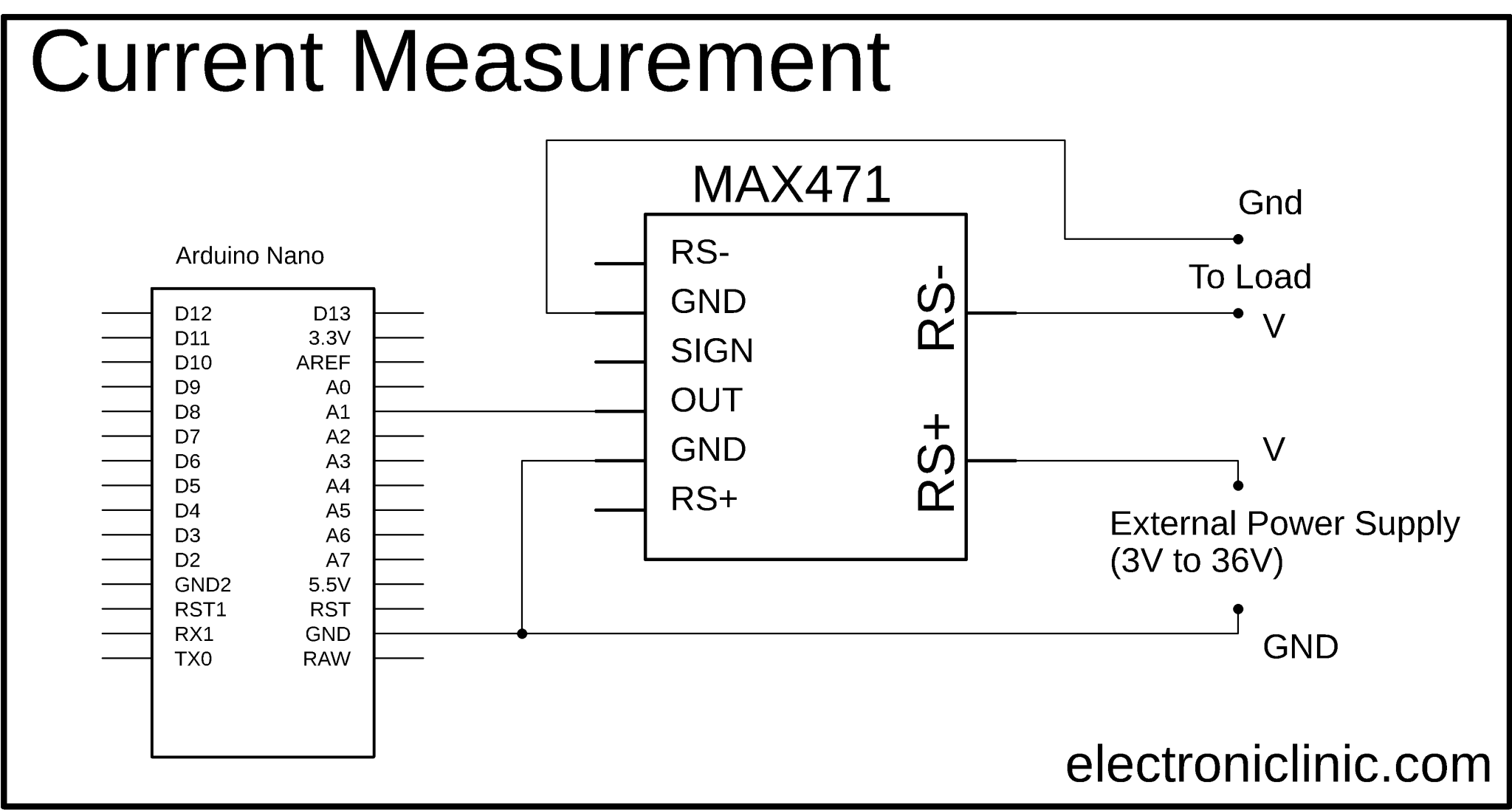 Max471 Current Sensor with Arduino and 16x2 LCD, Max471 Arduino