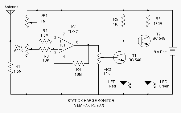 The ic is designed to have operating characteristics similar to the µa741. Static Charge Monitor Circuit