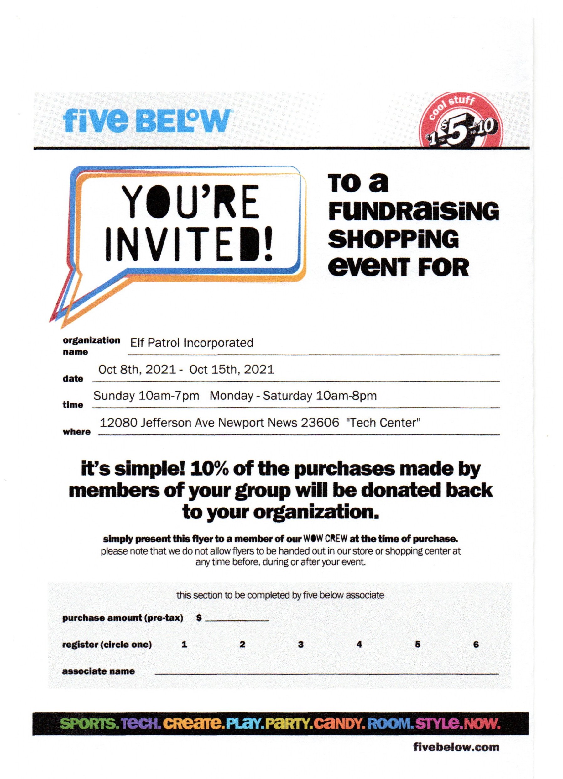 Five Below fundraiser
