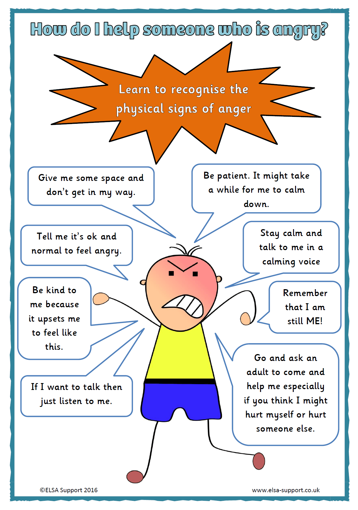 how to help someone who is angry for children elsa support