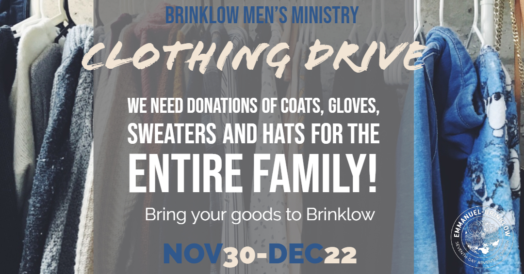 MEN'S CLOTHING DRIVE Emmanuel Brinklow