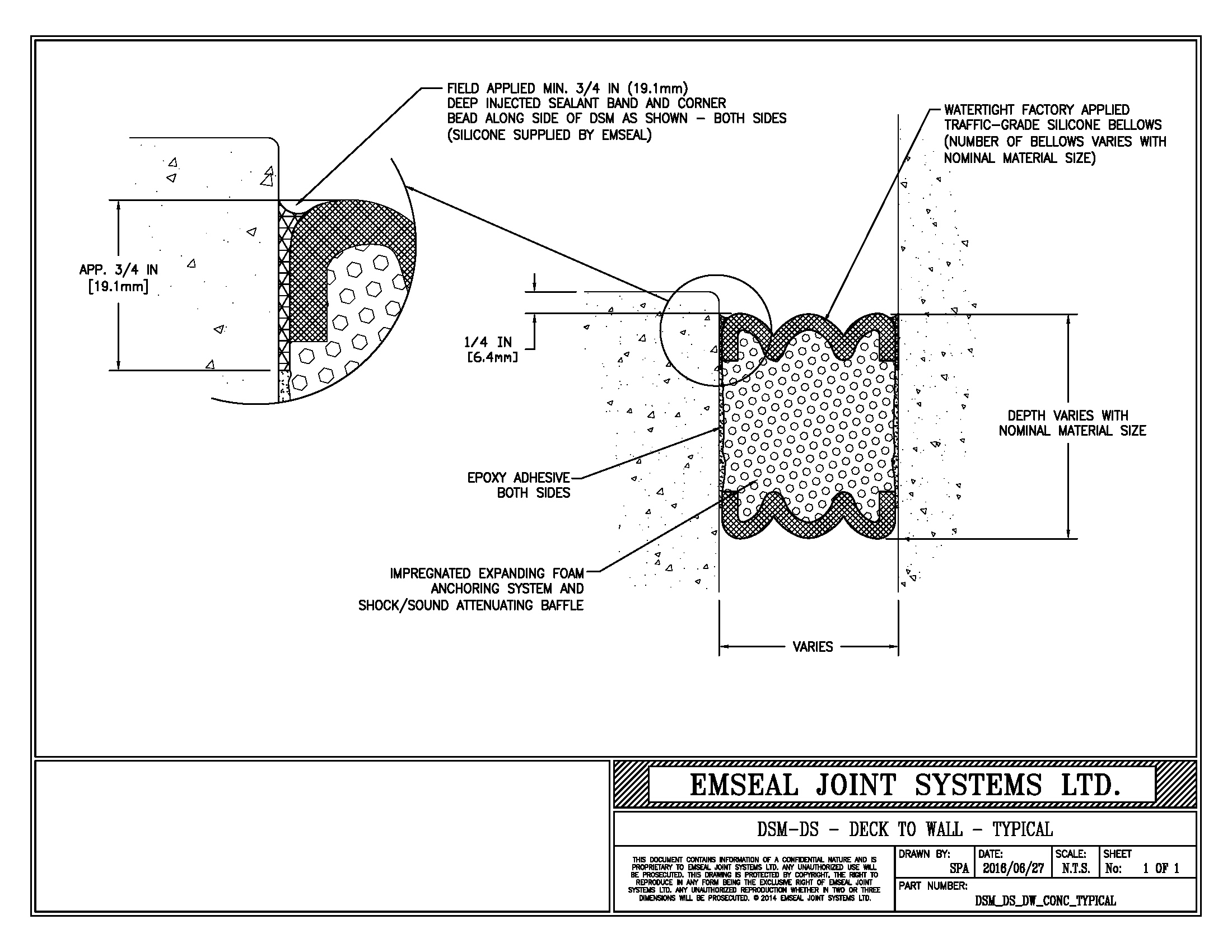 DSMDS DoubleFaced, Expansion Joint from EMSEAL