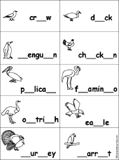 fill in the missing letters in words at enchantedlearning com