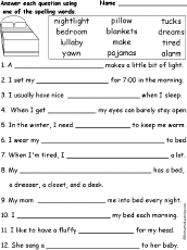 spelling word questions enchantedlearning com