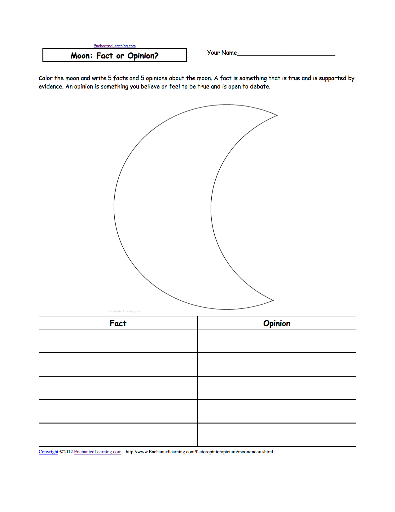 Earth has only one moon. Astronomy And Space K 3 Theme Page At Enchantedlearning Com