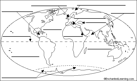 label oceans and seas in french printout enchantedlearningcom