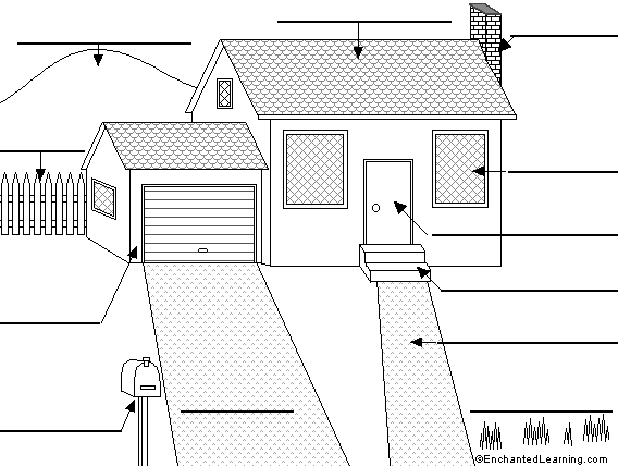 label the house la casa in spanish printout enchantedlearningcom