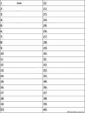 writing numbers 1 to 40 printout enchantedlearning com