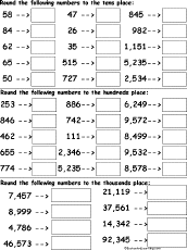 rounding numbers worksheet 3 printout enchantedlearningcom