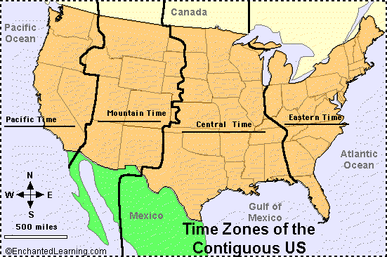 answers us time zones label me printout enchantedlearningcom