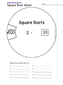 Open your document · 2. Square Root Wheel Printable Worksheet Enchantedlearning Com