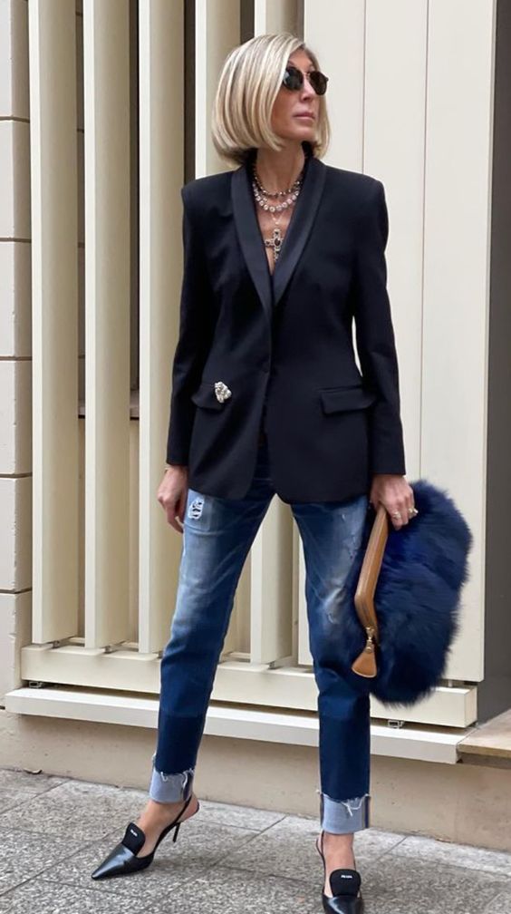 blazer noir classe