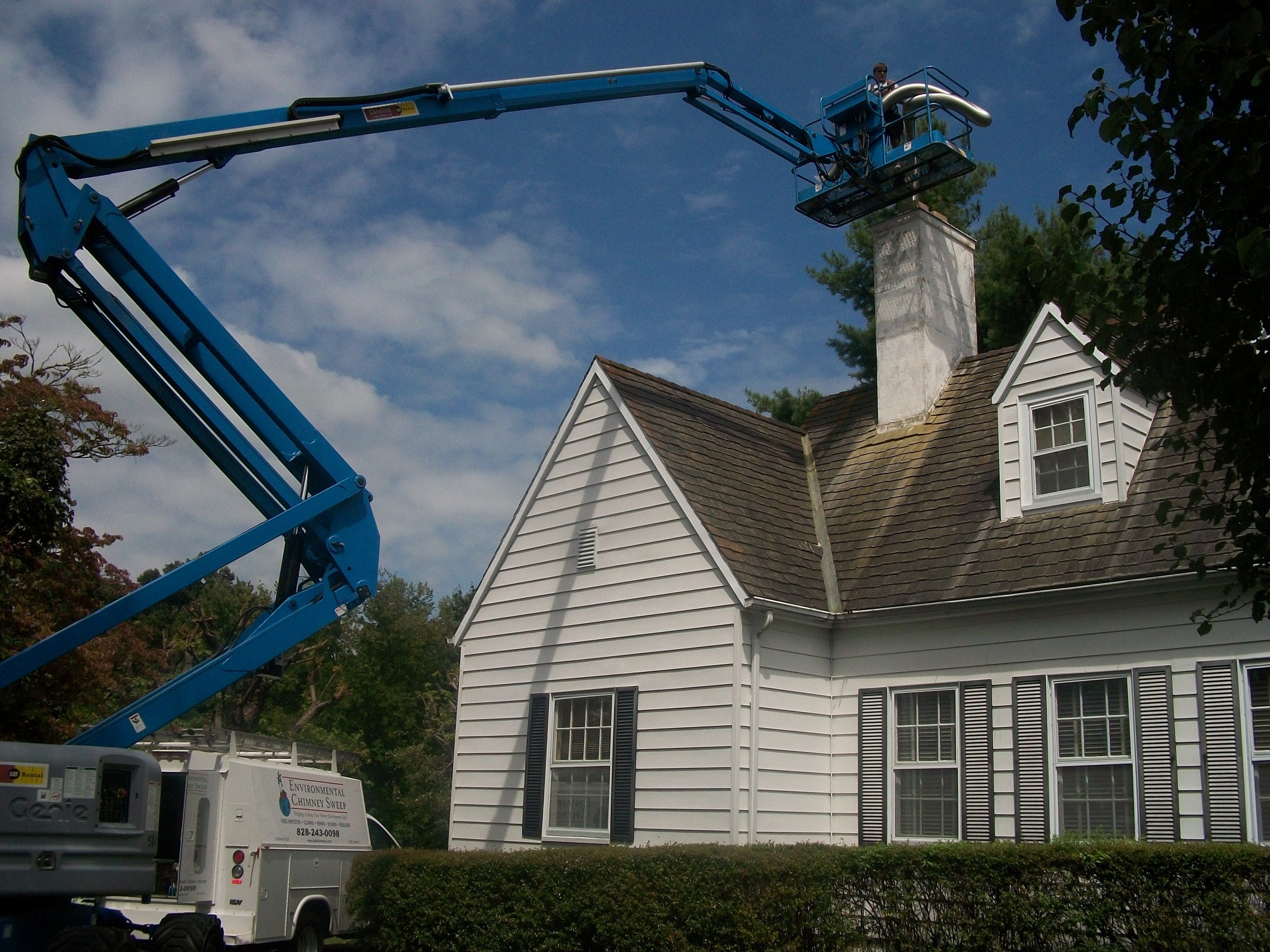 If you burn mostly green (wet) logs, have your chimney cleaned or inspected every 50 burns. Chimney Leaks & Repairs - Asheville NC - Environmental Chimney