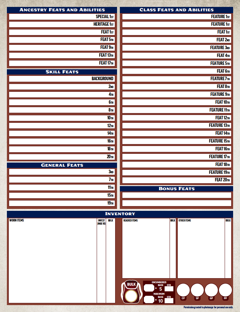 pathfinder 2e here s the official pathfinder 2e character sheet en world dungeons dragons tabletop roleplaying games