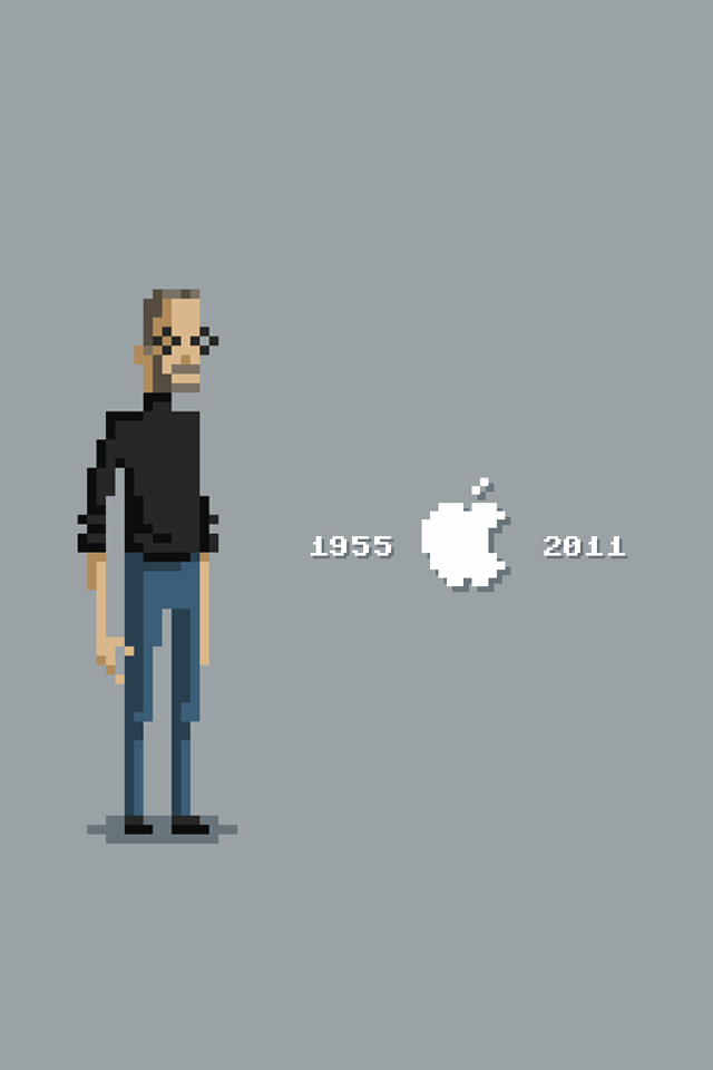 Fondo de pantalla tributo a Steve Jobs en Pixel Art