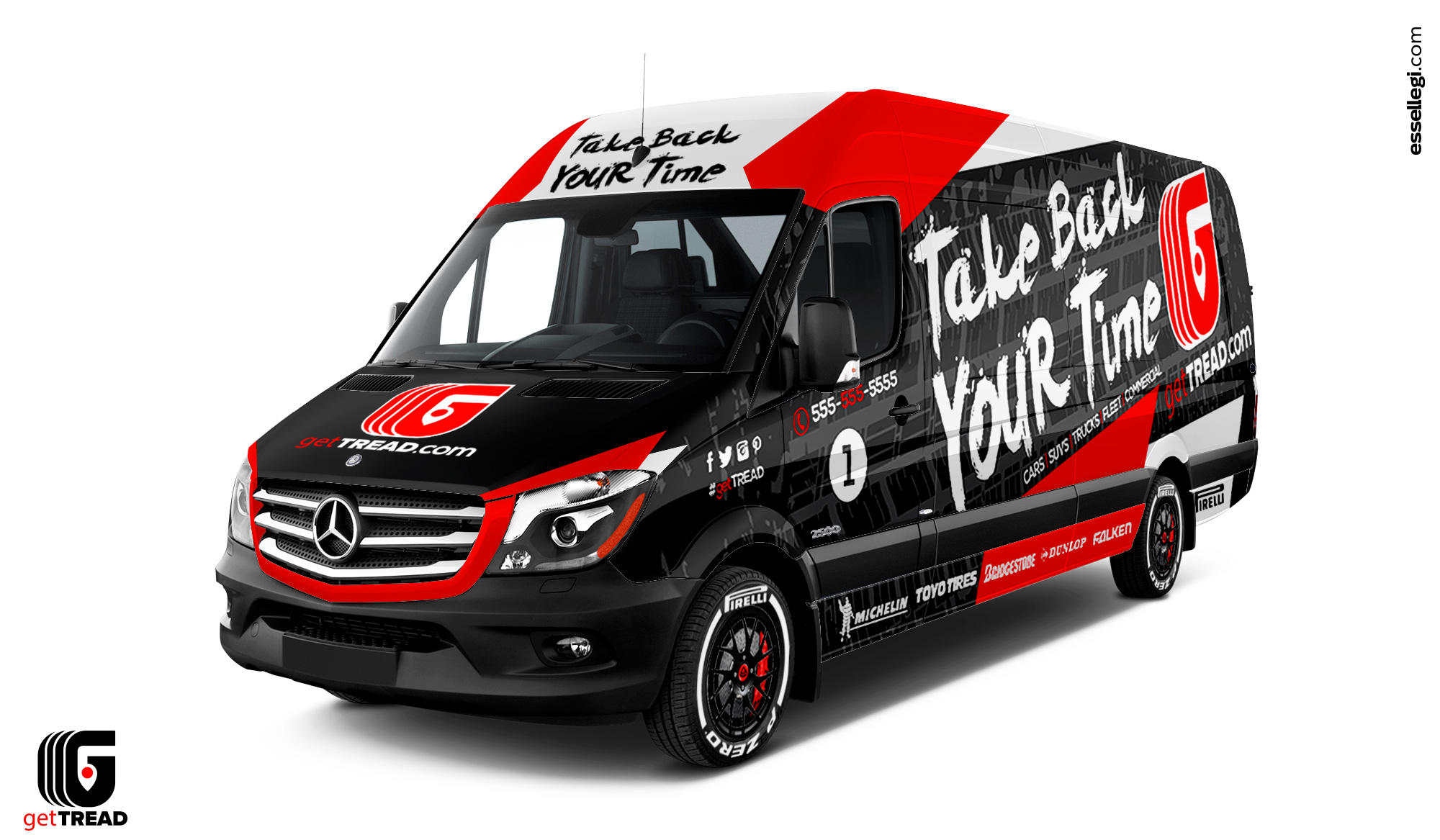 Mercedes Sprinter 2500 170 Extended Van Wrap Design By Essellegi