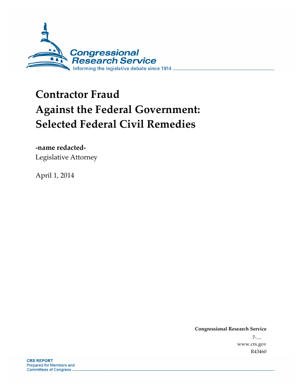 We all sleep, work, eat, and enjoy leisure. Contractor Fraud Against The Federal Government Selected Federal Civil Remedies Everycrsreport Com