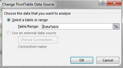 Change Data Source - Excel First