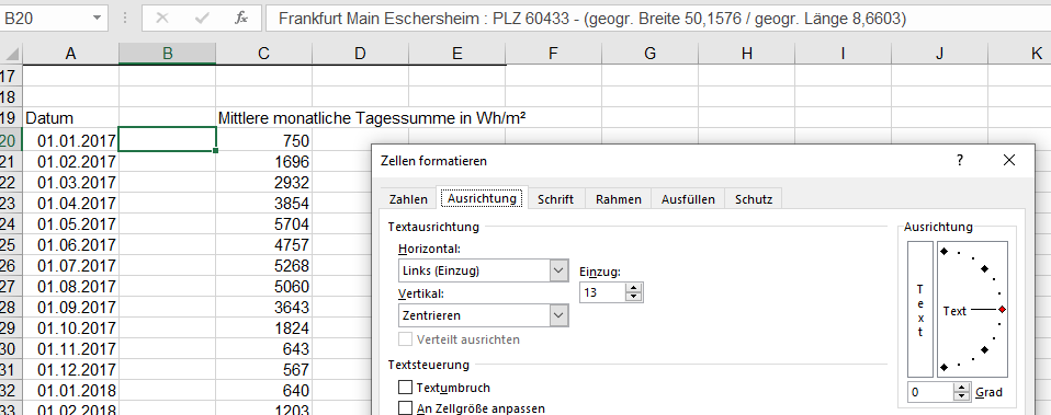Text Excel Nervt