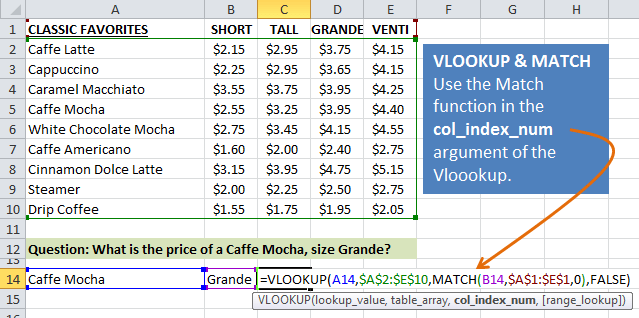 The excel lookup function has two forms: Vlookup Match A Dynamic Duo Excel Campus
