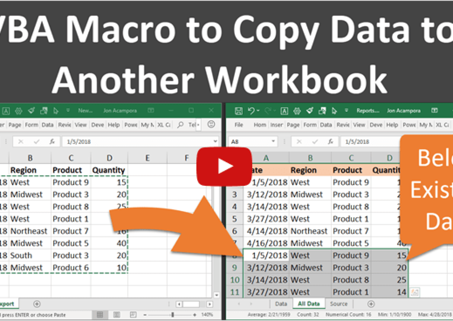 How To Use Vba Macros To Copy Data To Another Workbook In Excel