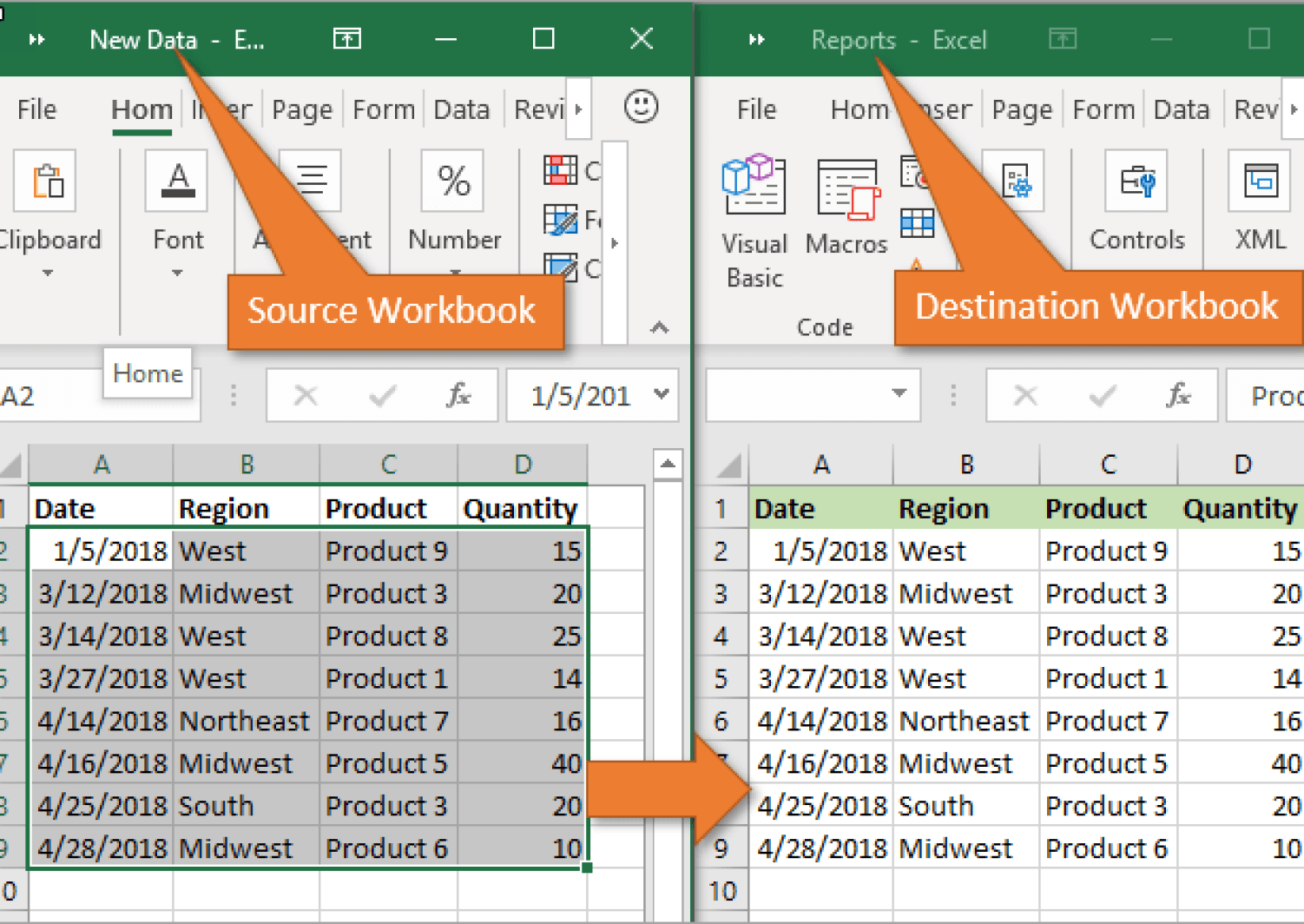 How To Use Vba Macros To Copy Data To Another Workbook In Excel