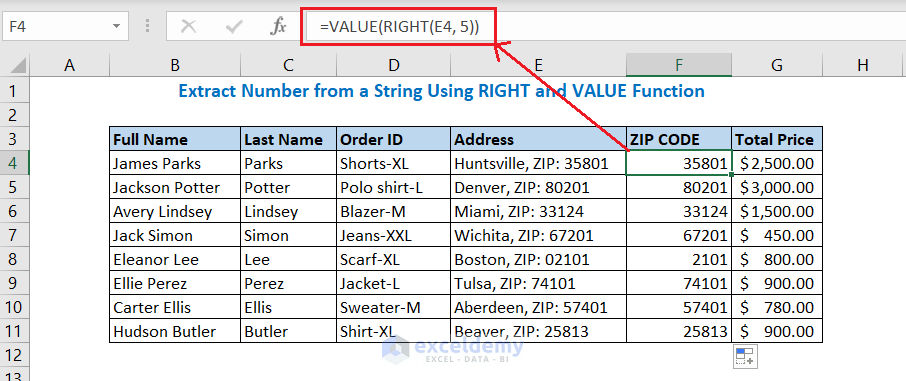 For example, (1) an equation or expression. How To Use Right Function In Excel With 6 Easy Examples Exceldemy