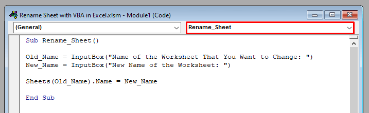 how to rename sheet with vba in excel both single and multiple sheets