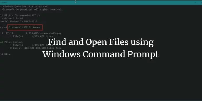 コマンドプロンプトを使用してファイルを検索して開く方法
