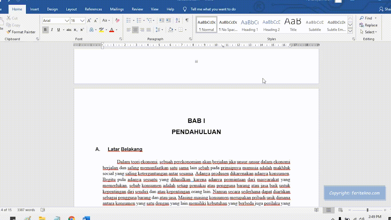 Microsoft word juga akan mengaktifkan fitur show all formatting marks yang akan menampilkan xe field. Cara Membuat Nomor Halaman Di Word Secara Otomatis