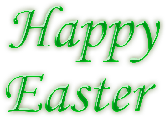 3d Happy Easter Text Blue Gradient Calligraphy