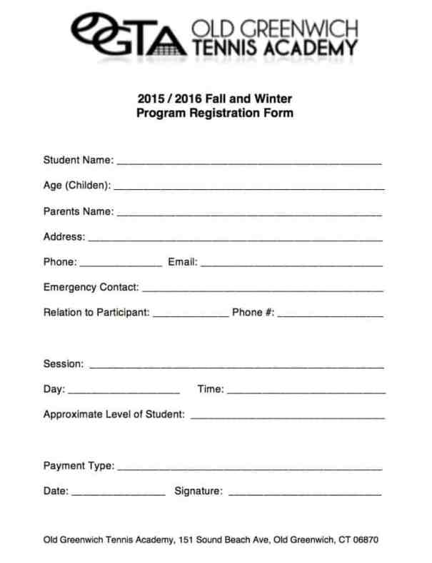 Academy Registration Form Templates Find Word Templates