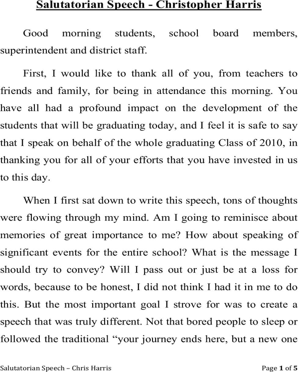 High school graduation speech 2020 examples picture