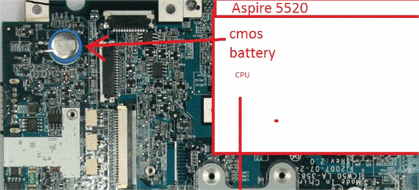 · 2) press and keep hoalding the power button at least 40 seconds. Need to locate the jumper for the cmos battery on an acer