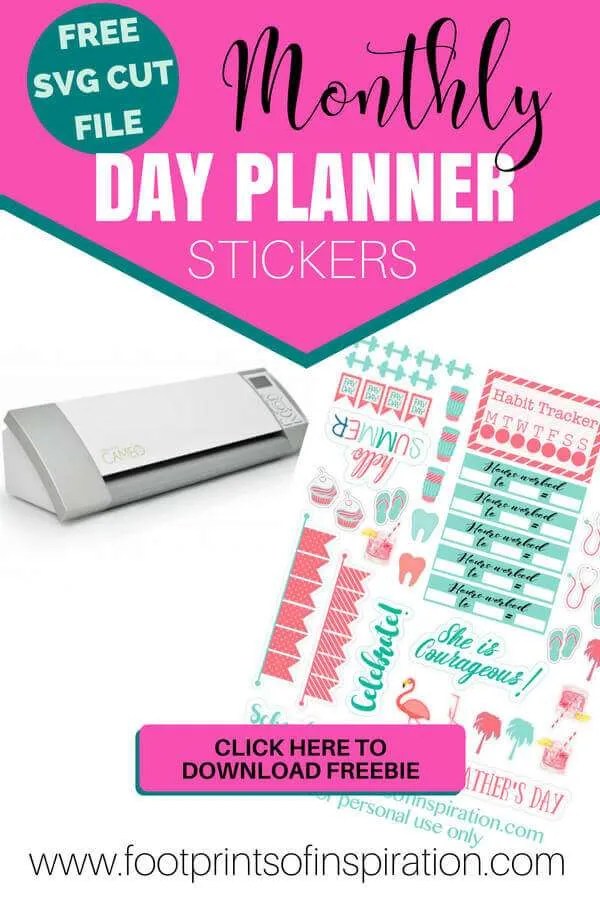 Download free cute stickers for social media and mobile. Free Monthly Day Planner Stickers Footprints Of Inspiration