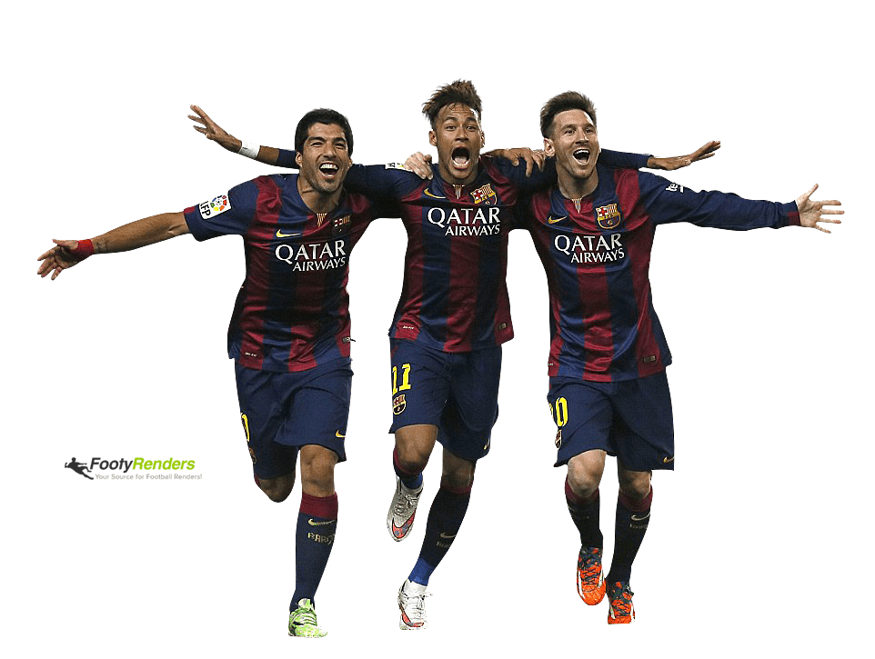 Messi, suárez y neymar en la foto más esperada por los millones de hinchas de barcelona en todo el mundo. Luis Suarez Neymar Lionel Messi Football Render 10214 Footyrenders